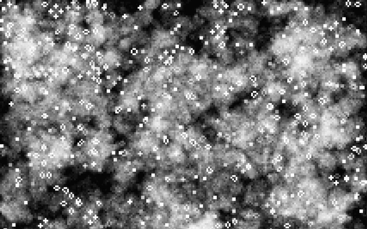 Game of Life pixel art, black and white