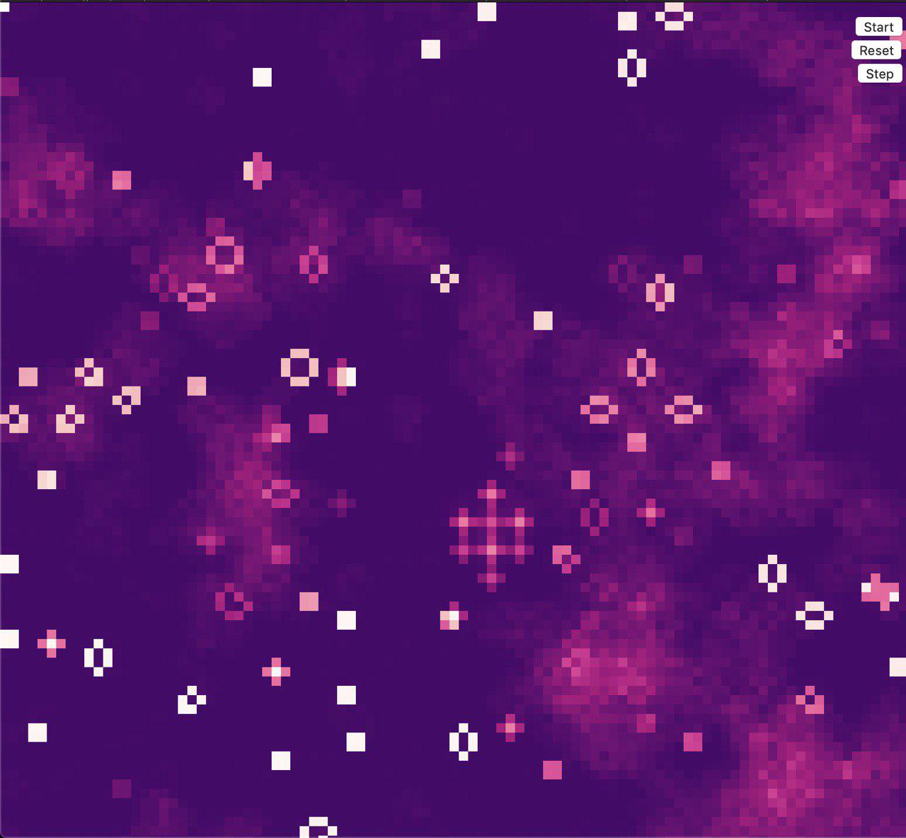 Game of Life pixel art, pink purple small
