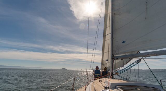 sailing on the bay with my love